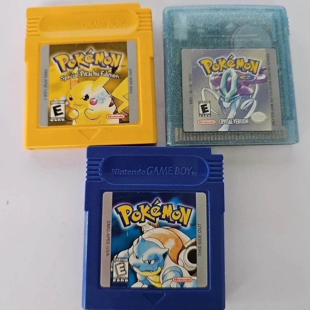 Vtg Nintendo Game Boy Color LOT 3 Pokemon Pikachu Crystal Blue Game Camera WORKS